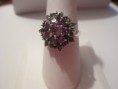 Vintage style amethyst and marcasite sterling silver ring
